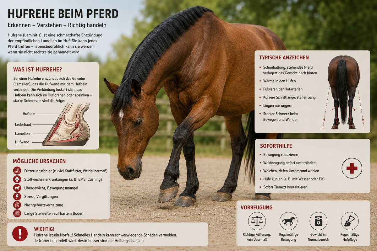 🐴 Hufrehe verstehen – Ursachen, Symptome und Vorbeugung